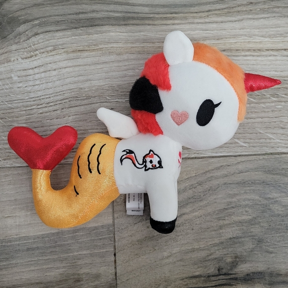 Aurora Tokidoki Mermicorno Plush - 7.5 Inch Jade, White & Orange Mermaid Unicorn Stuffed Animal